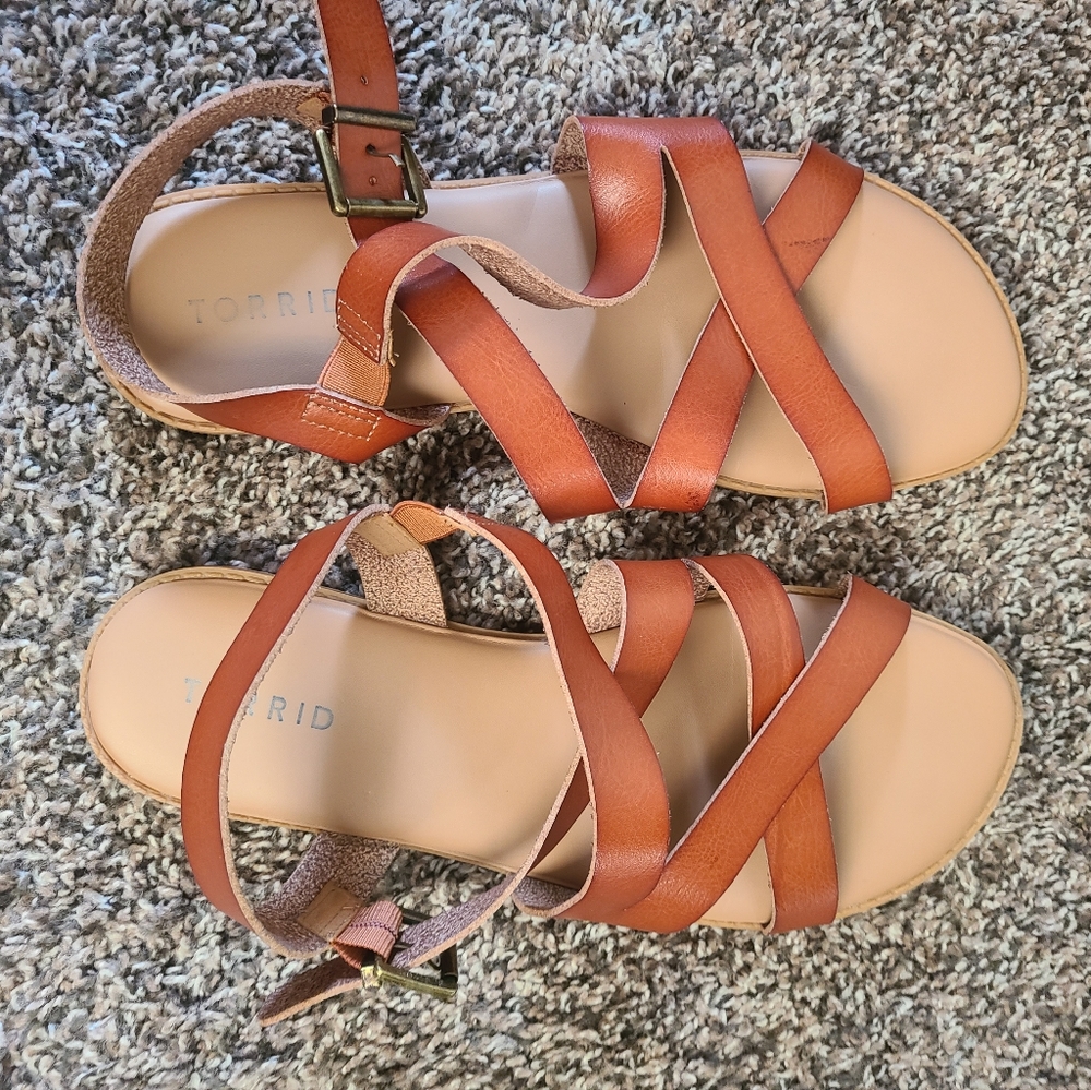 Torrid Criss Cross Cognac Sandal